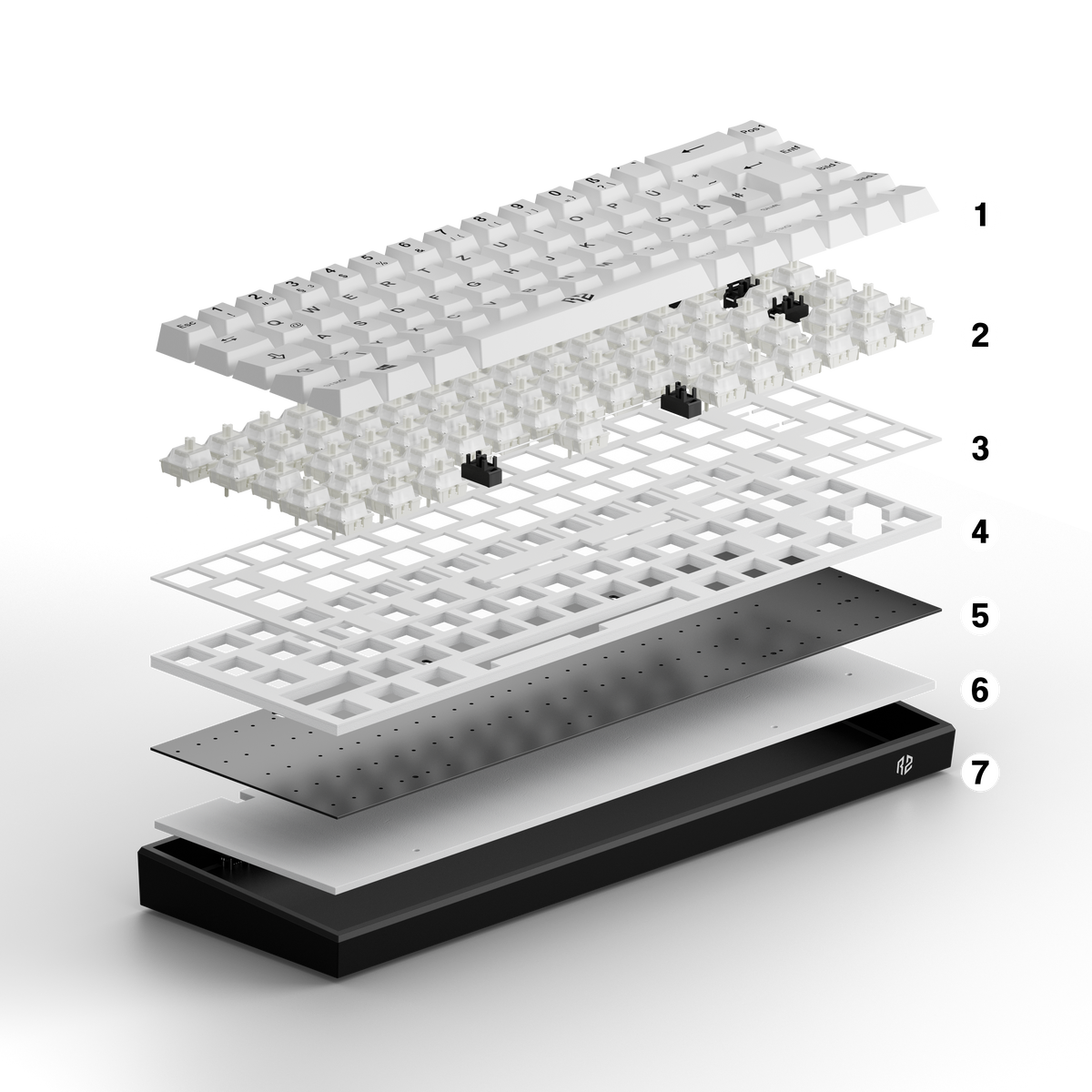 White Rz RZ Gaming Keyboard - RZ 65 HE White